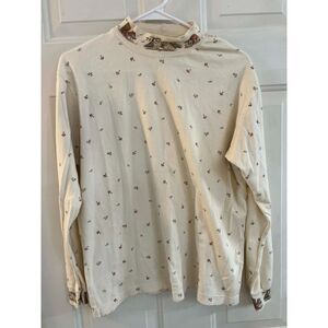 Mushroom Print Turtleneck Northern Reflections Large Animals Grannycore Whimsy